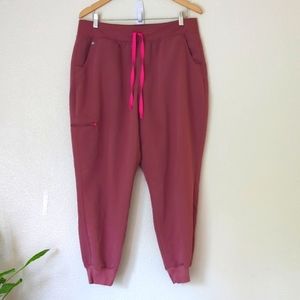 Figs Pants Adult XL Petite Pink Technical Collection Jogger Scrub Pockets Womens